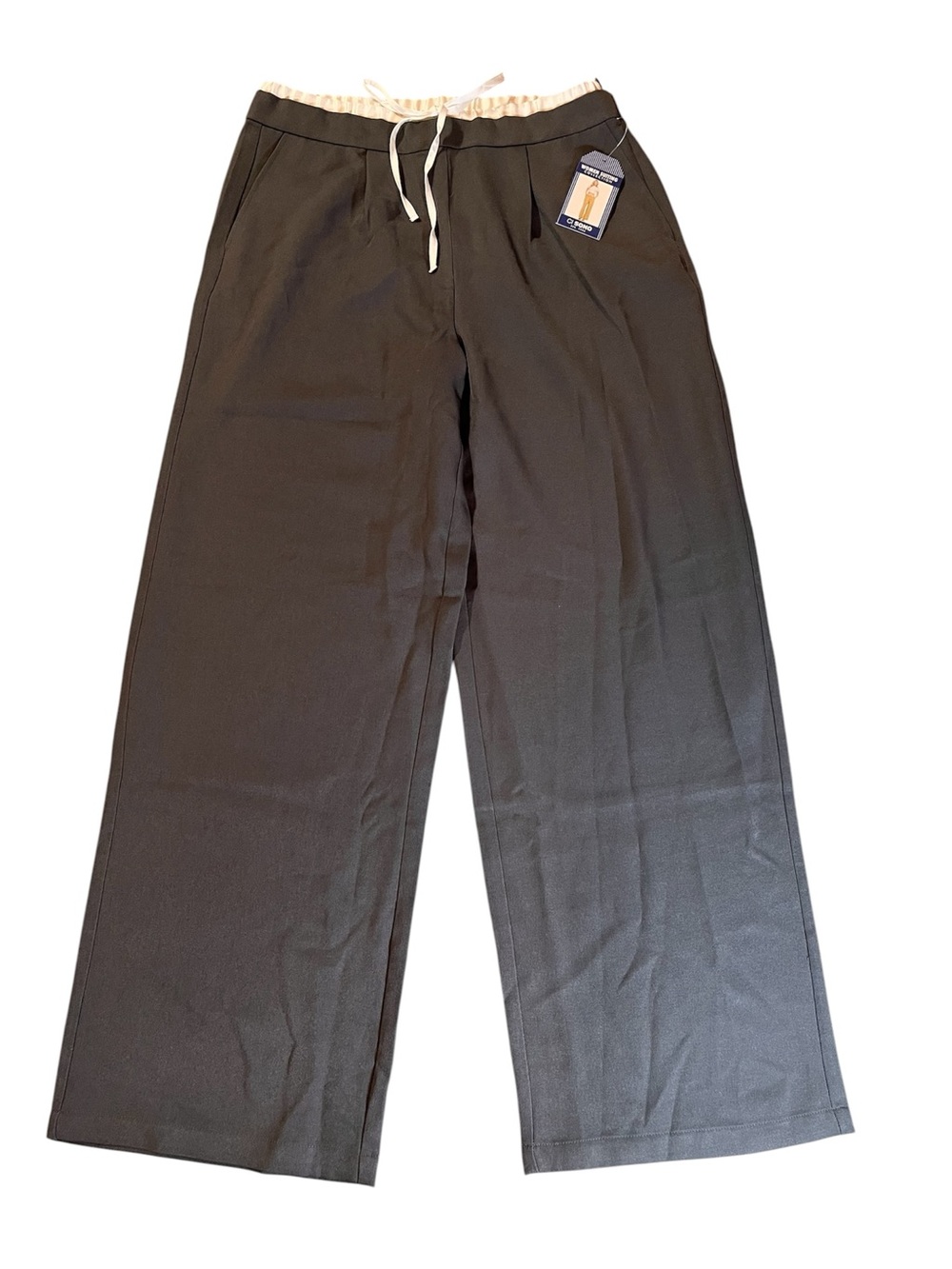 New Ci Sono Charcoal Wide Leg Drawstring Pants. Hidden zipper
Large. Tags on.